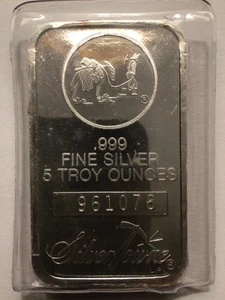 (1) 5oz .999 Fine Silver Bar SILVERTOWNE Factory Sealed INVEST NOW X-Rayed! - Picture 1 of 2
