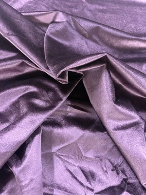 5.7 Metres Fryetts Glamour Grape Velvet Fabric Remnants  - Curtains / Upholstery - Image 1 of 4
