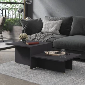 Tavolino da Salotto Grigio 111,5x50x33 cm in Legno Multistrato - Foto 1 di 6