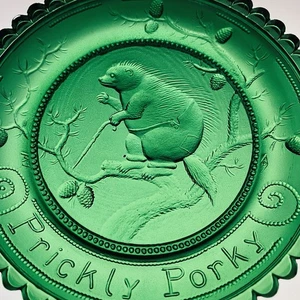 Prickly Porky Thornton Burgess Porcupine Pressed Art Glass Pairpoint Cup Plate - Picture 1 of 7