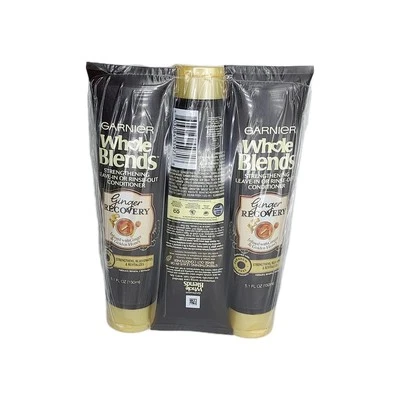 Lot of 3 Garnier Whole Blends Strengthening Leave-In or Rinse-Out Conditioner  - Image 1 of 2