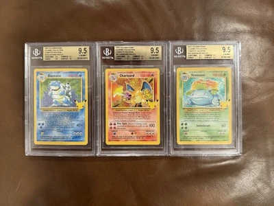 GRADED Charizard 9.5 + Blastoise & Venusaur – 2023 Pokémon Classic BGS - Image 1 of 4