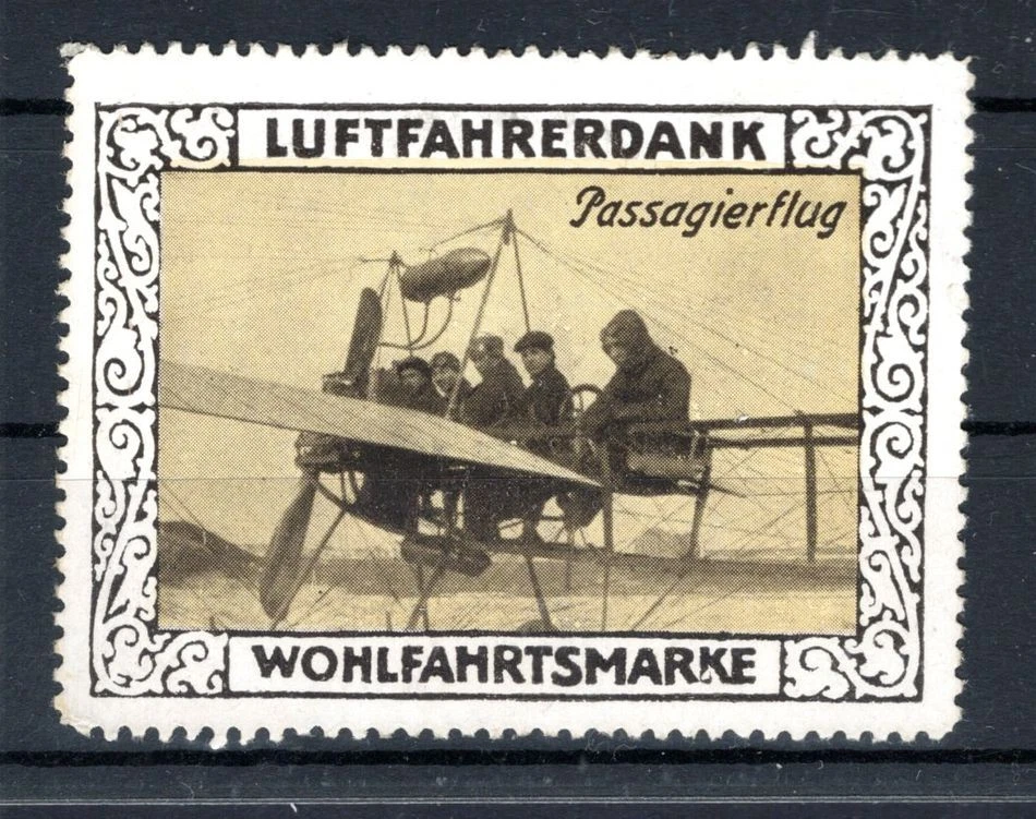 Zeppelin/ Flugpost LUFTFAHRERDANK VIGNETTE PASSAGIEERFLUGZEUG (CA8456 - Bild 1 von 1