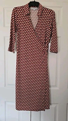 Nuevo con etiquetas Vestido envolvente sintético estampado geométrico Emma & Michele para mujer talla pequeña 4-6 Foto 1 de 4