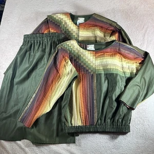 Kay Sorensen Damen Vintage 3-teiliges Top Rock Blazer Set Handarbeit signiert Regenbogen Stepp - Bild 1 von 13