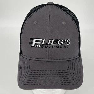 Gorra de béisbol Fliegs Equipment - gris negra con correa trasera malla usada en excelente estado - Imagen 1 de 8