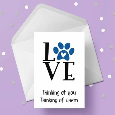 Dog Passing Card 02 - Thinking of you Thinking of them Card for pet dying - Image 1 of 4