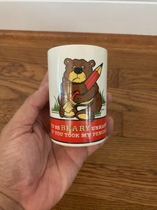 Portavasos de cerámica vintage CDF diseño de oso de Taiwán Beary infeliz - Imagen 1 de 3