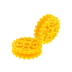 2X Lego Technic Gear Yellow 20 Double Teeth Wheel 8538 8483 8482 32089