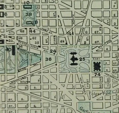 Vintage 1900 WASHINGTON DC Map 14"x11" Old Antique Original ARLINGTON BETHESDA - Image 1 of 4