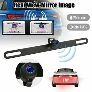 Metal 170° Car License Plate Front Backup Reverse Rear View Camera Night Vision