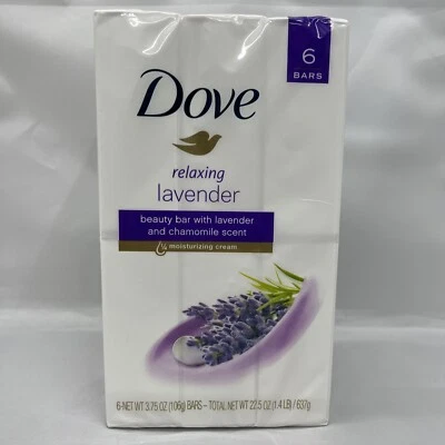 Dove Relaxing Lavender Beauty Bar with Lavender and Chamomile Scent 3.75 Oz 6 - Image 1 of 4