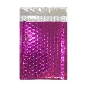 250 #0 Glamour Metallic Rosa Poly Luftpolster Versandtaschen Umschläge Taschen 6x10 DVD Breit CD - Bild 1 von 3