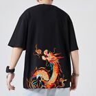 Men Embroidery T-Shirt Chinese Blouse Cotton Short Sleeve Casual Tee shirt