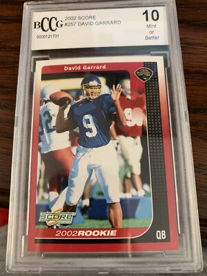 2002 Score #257 David Garrard RC Rookie Card Beckett.com Grade 10 - Jaguars  - Image 1 of 4