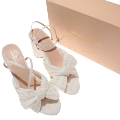 Loeffler Randall NWB 山茶花蝴蝶结凉鞋 10 码美国白色 — 第 1/4 张图片