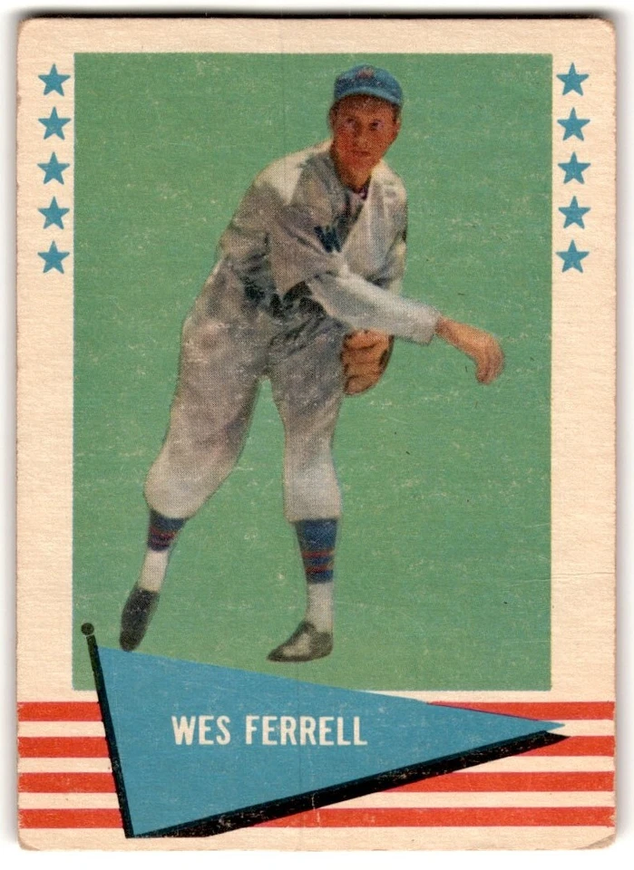 1961 Fleer Baseball Greats Wes Ferrell #26 CREASED Washington Senators - Image 1 of 2