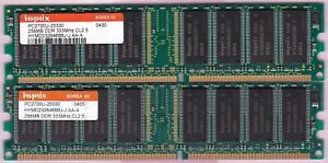 512MB 2x256MB PC2700 DDR-333 HYNIX HYMD232646B8J-J AA-A DDR1 Ram Memory Kit DIMM