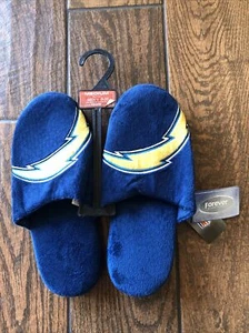 NFL LA Chargers Team Slippers Slip on House Shoes Foco Mens Medium 9-10 - Picture 1 of 5
