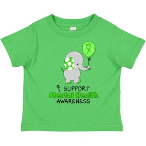 Inktastic I Support Mental Health Awareness Elephant And Balloon Toddler T-Shirt - Picture 1 of 7