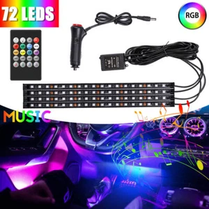 US Car LED Interior Lights RGB Smart with Remote Control Music Sync Auto Parts - Picture 1 of 12