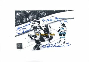 BRUINS Bobby ORR #4 1970 Cup GOAL SIGNED by ORR HALL PICARD 8X12 COA Super RARE! - Picture 1 of 2