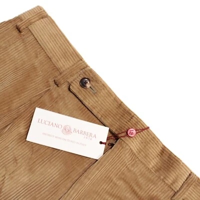 Pantalones chinos/informales Luciano Barbera nuevos con etiquetas talla 50 (34 EE. UU.) algodón marrón liso Foto 1 de 4