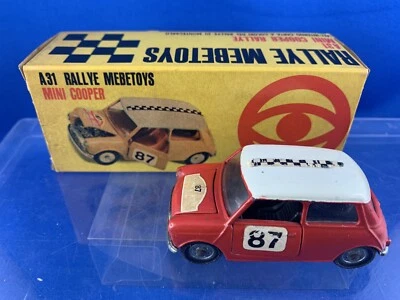 BOXed #A31 MEBETOYS 1968 Innocenti Mini Cooper Rallye Red/white Montecarlo #87 - Immagine 1 di 4