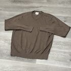 St. John's Bay Mens Pullover Sweater Large L Brown V-Neck Cotton Acrylic