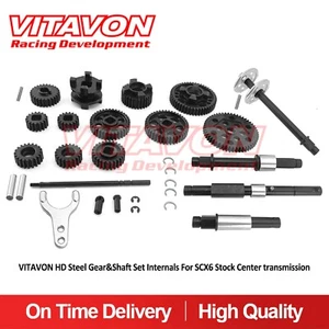 Vitavon HD Steel Gear&Shaft Set Internals For SCX6 Stock Center transmission - Picture 1 of 3