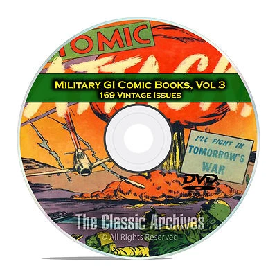 Military, Atomic Attack, Fightin Army, Marines, 169 Golden Age Comics DVD D14