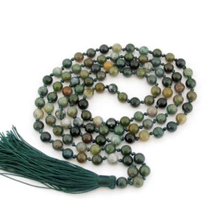 6mm Multicolor Agate Gems Knot Tibet Buddhist 108 Prayer Beads Mala Necklace - Picture 1 of 6