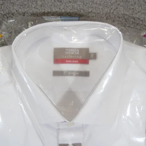 Marks & Spender Tailoring Men's White Long Sleeve Shirt Collar 43/17 (330) - Imagen 1 de 3