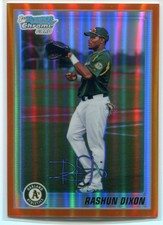 2010 Bowman Chrome Prospects Orange Refractor 42 Rashun Dixon Rookie 6/25