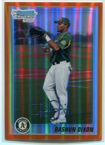 2010 Bowman Chrome Prospects Orange Refractor 42 Rashun Dixon Rookie 6/25