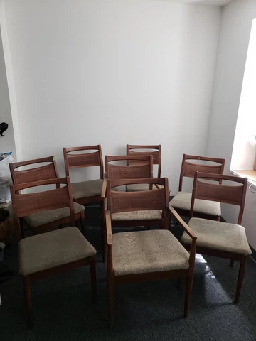 American of Martinsville Cane Backed Mid Century Dining Chairs - Set of 8 Cover