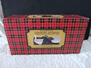 Boston Warehouse Country Animals Condiment Serving Set, Serving Tray Included - Picture 1 of 12