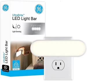 LED Bright Light Bar With Dusk To Dawn Auto Sensor Wall Plug Night Light Lamp - Picture 1 of 9