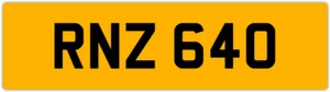 RNZ 640 R 3x3 DATELESS PRIVATE NUMBER PLATE ROB ROY RICK RYAN RUS RUSSELL RILEY - Picture 1 of 1