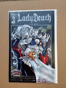 LADY DEATH ICON # 1 PHOENIX COMIC CON EDITION SIGNED NUMBERED COFFIN COMICS - Picture 1 of 1