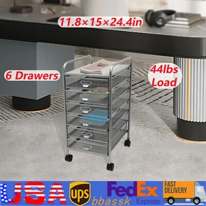 6 Layers Offices Rolling File Cabinet Kitchen Utilities Cart Storage Organizer - Picture 1 of 21