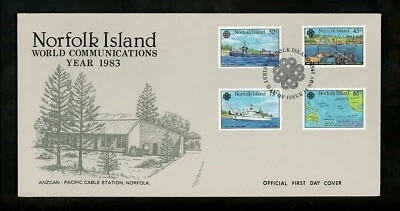 Postal History Norfolk Island FDC #319-322 World Communications Year 1983 - Image 1 of 3