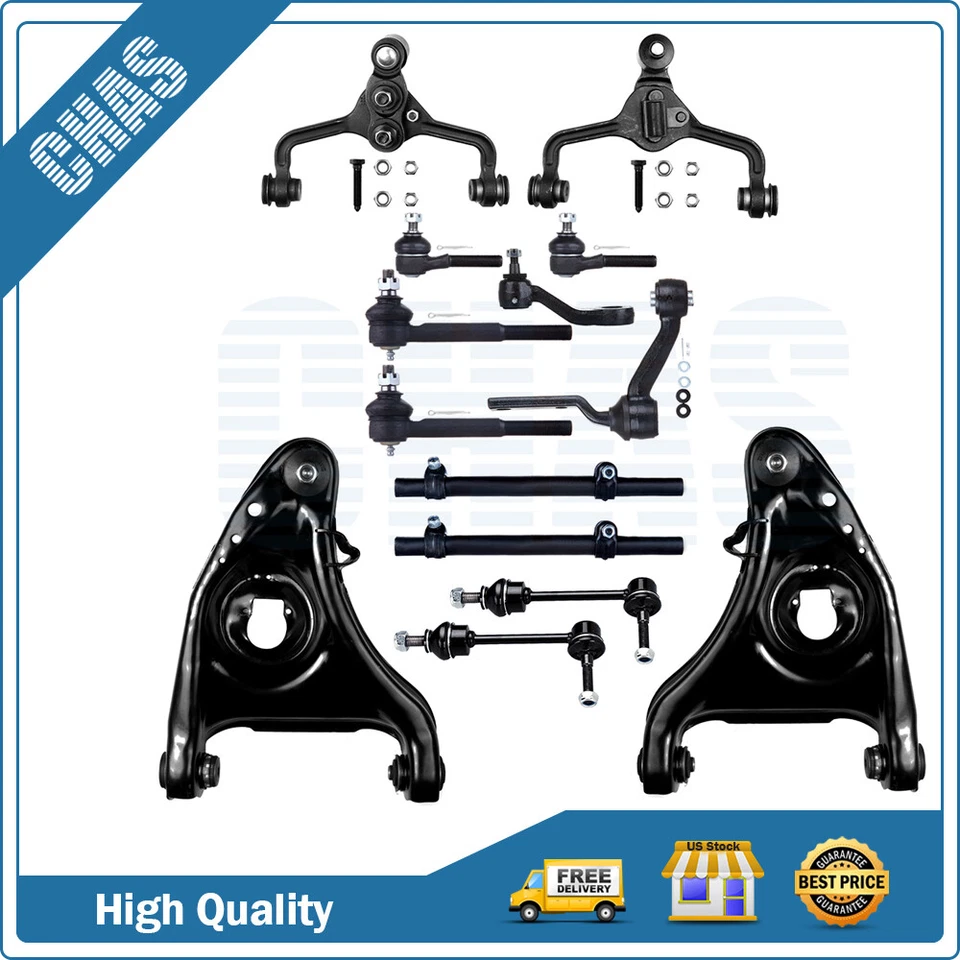 14x Front Lower Upper Control Arm Tie Rod End For 1995-2002 Ford Crown Victoria - Image 1 of 4