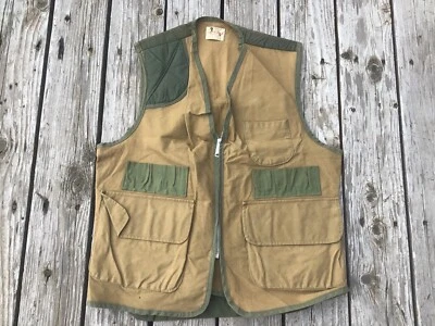 Vtg 60s Canvasback Water Repellent, Khaki Duck Hunting Vest, Zip Removable Pouch - Image 1 of 4