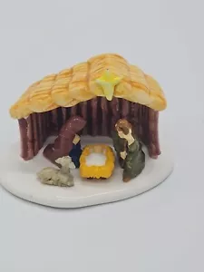 Mini Department 56 Nativity Scene Snow Village Taiwan 2" T X 3.5"wide - Picture 1 of 14