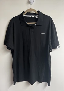 Calvin Klein Mens Cotton Shirt Black Sz XL Polo RN# 36543 Embroidered Logo Ret69 - Picture 1 of 8