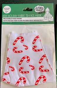 Máscara facial para niños tela de vacaciones 3D CAÑA DE CARAMELO reutilizable por Pavillion Cares - Nueva en paquete - Imagen 1 de 3