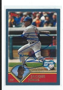 Jacque Jones Signed 2003 Topps Opening Day Card #101