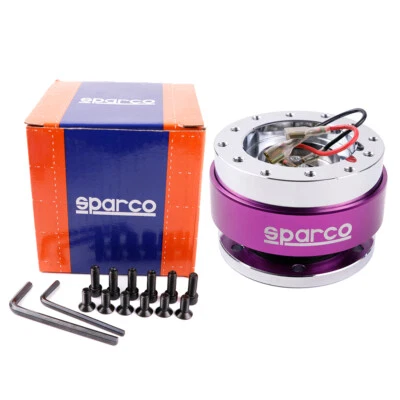 SPARCO Style Purple Car Quick Release Hub Snap off Steering Wheel Boss Kit - Image 1 of 4