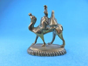Vintage Asian Brass Camel with 2 Riders on Oval Base - Picture 1 of 20